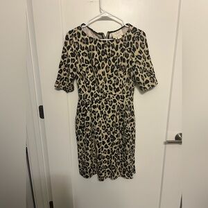 Kate Spade Leopard Print Ponte Waisted Dress